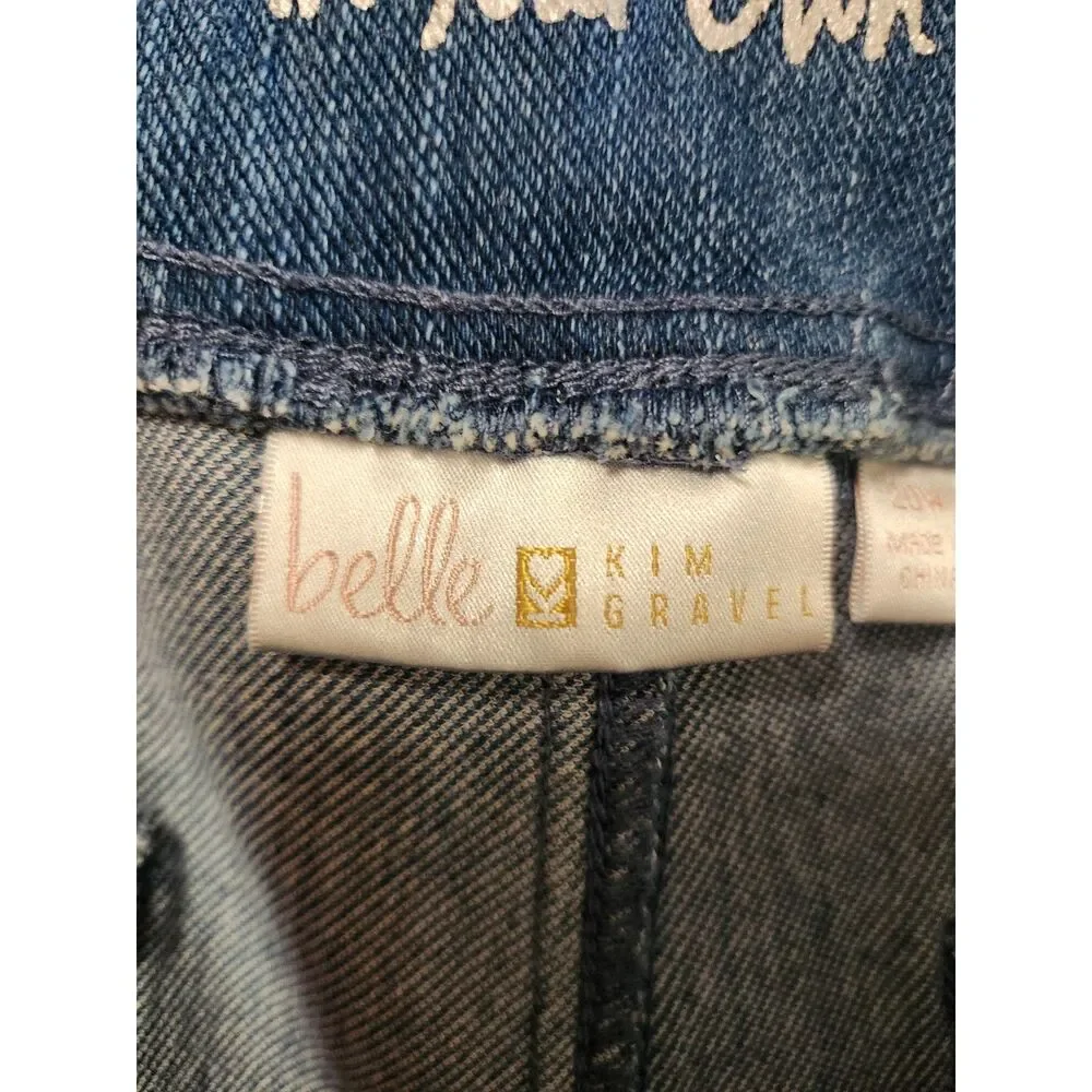 Belle by Kim Gravel Believe In Your Own Beauty Denim Blue Jeans Size 20W